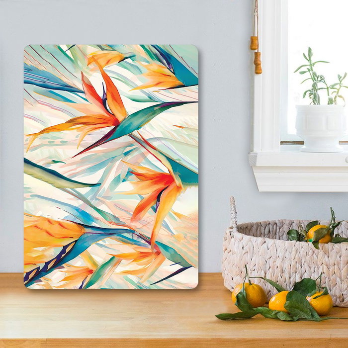 Hermia Tabla de Cortar de Vidrio Templado Multicolor 30 x 40 cm